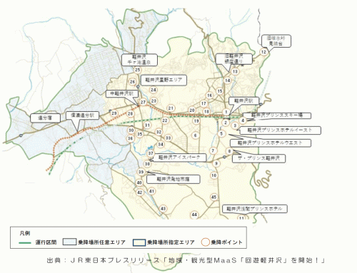 JR東日本ら、地域・観光型 MaaS「回遊軽井沢」を発表